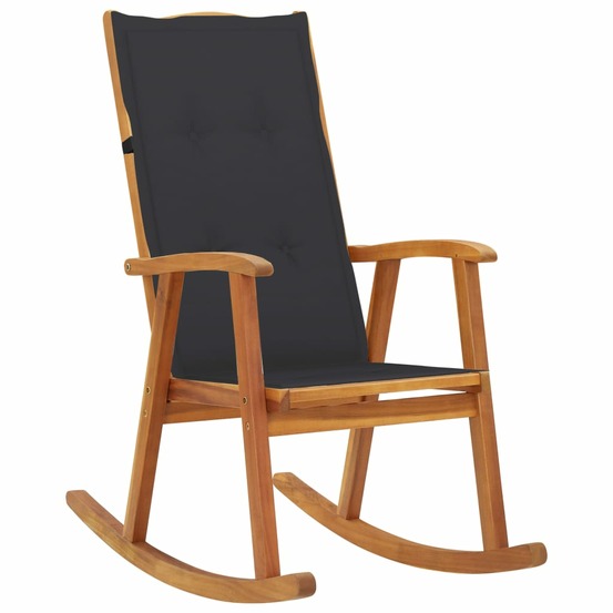Chaise à bascule avec coussins bois d'acacia massif