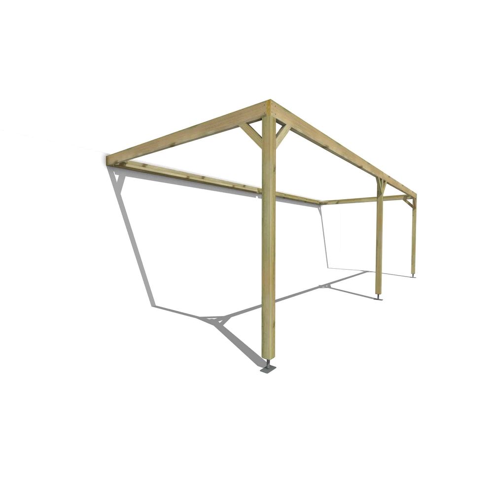 Pergola bois • 8m x 3m • adossée • cadre simple • livraison comprise