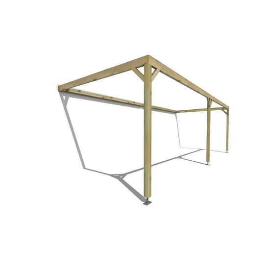 Pergola bois • 8m x 3m • adossée • cadre simple • livraison comprise