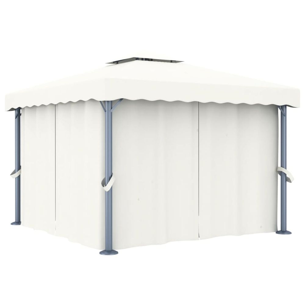 Tonnelle avec rideau 3x3 m Blanc crÃšme