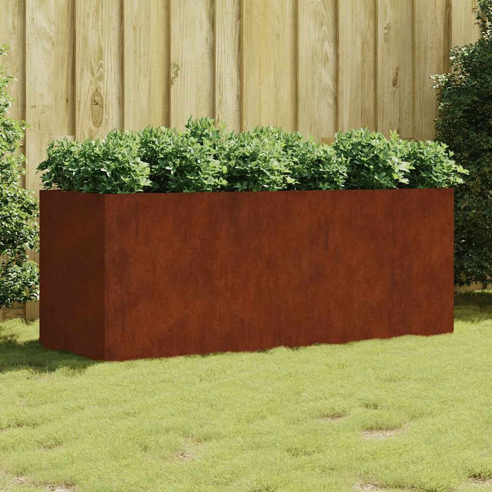 Grande jardinière acier corten pour potager 200x80x80 cm