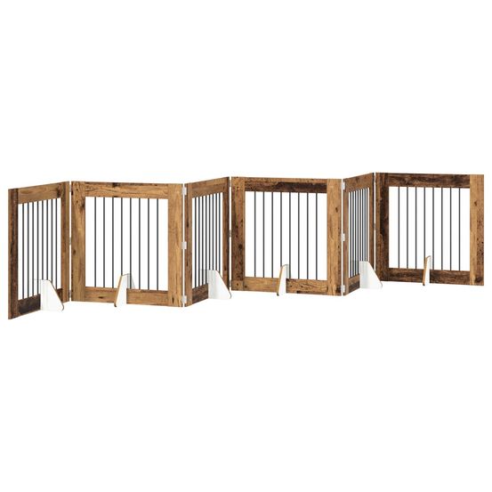 Porte de chien pliable avec supports 6 pc bois ancien 482 cm