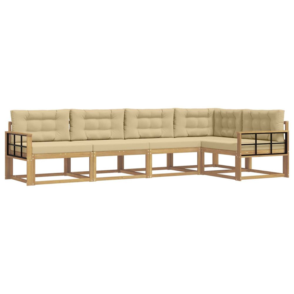Ensemble de canapés d'extérieur 4 pc blanc et beige polyester