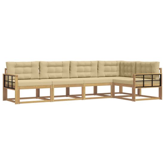 Ensemble de canapés d'extérieur 4 pc blanc et beige polyester
