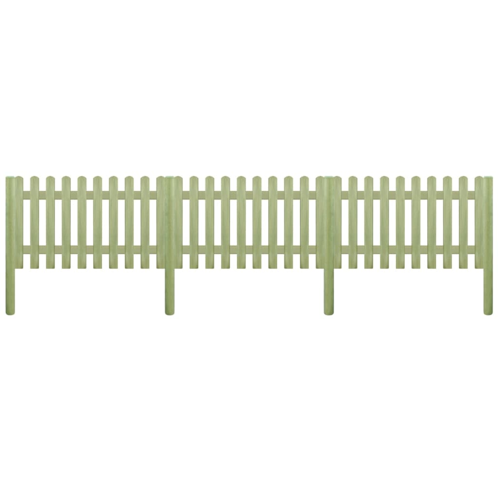 Clôture à piquets bois de pin imprégné 5,1 m 150 cm 6/9 cm