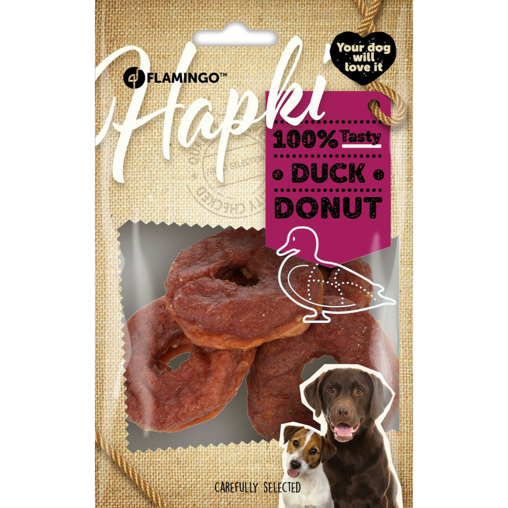 Friandises hapki donut avec canard 95 g pour chien