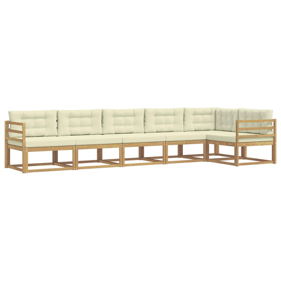 Ensemble de canapés d'extérieur 4 pcs blanc et crème polyester