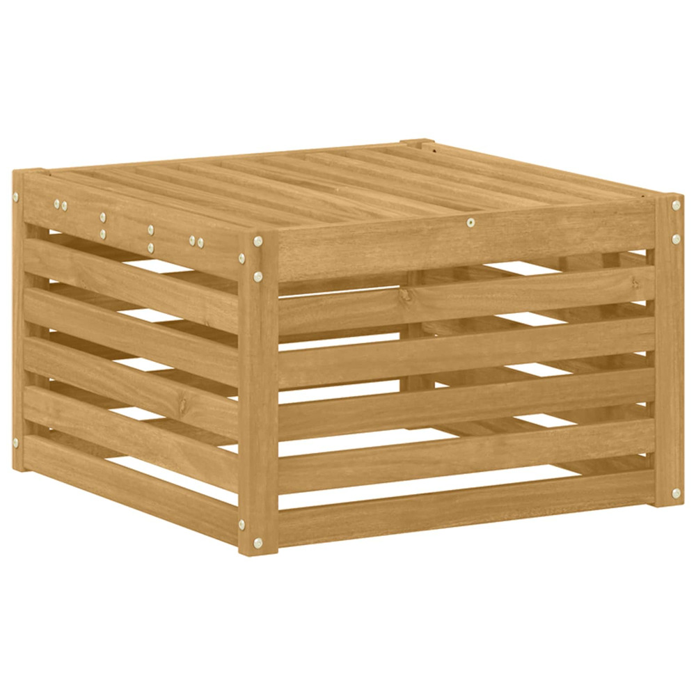 Pouf d'extérieur bois d'acacia massif blanc 59 x 59 x 37 cm