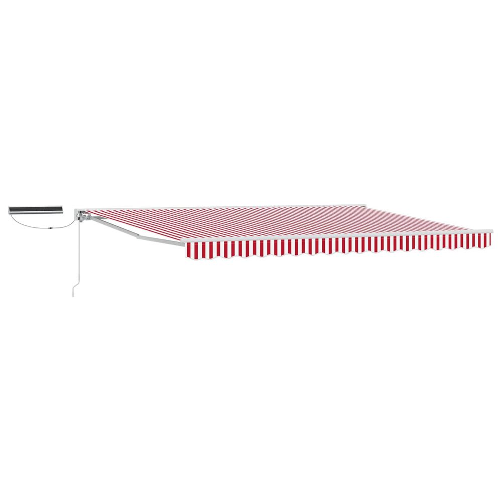 Auvent rétractable électrique rouge et blanc 4,5 × 3 m