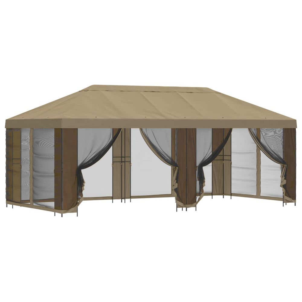 Abri de jardin avec parois 6 x 3 m beige polyester et acier