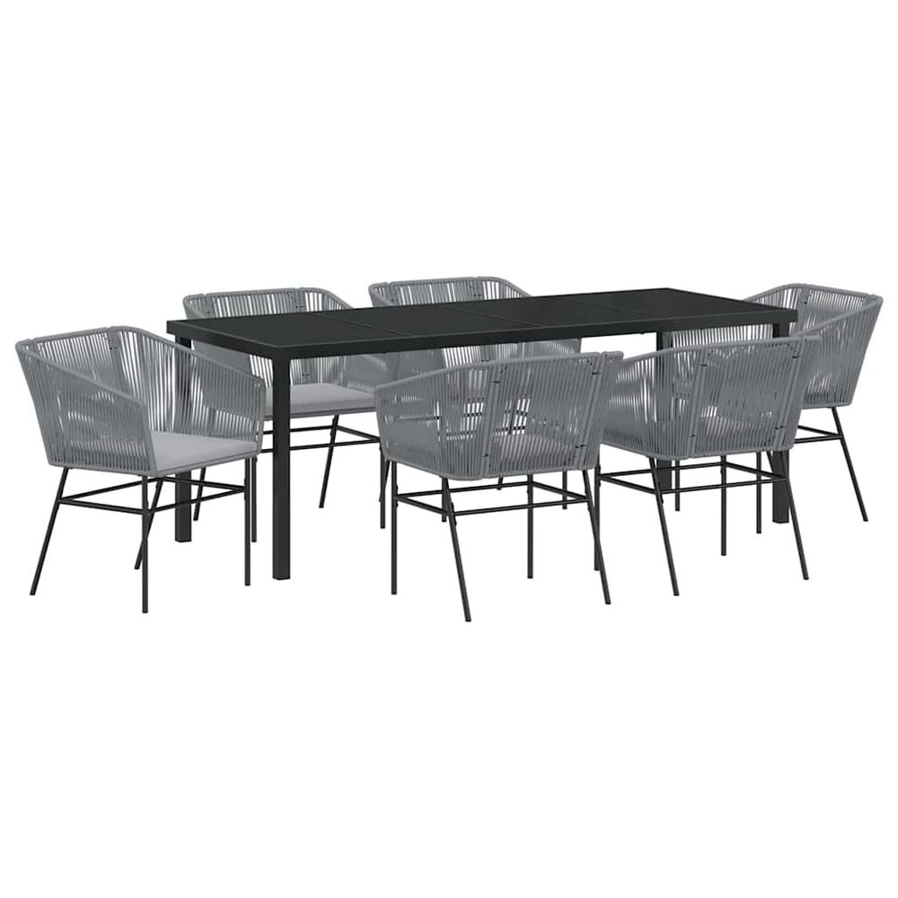 Ensemble de salle à manger pour jardin 7 pc gris