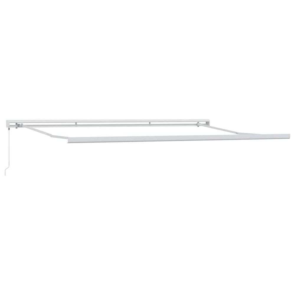 Cadre de auvent manuel 5 x 3 m blanc aluminium thermolaqué