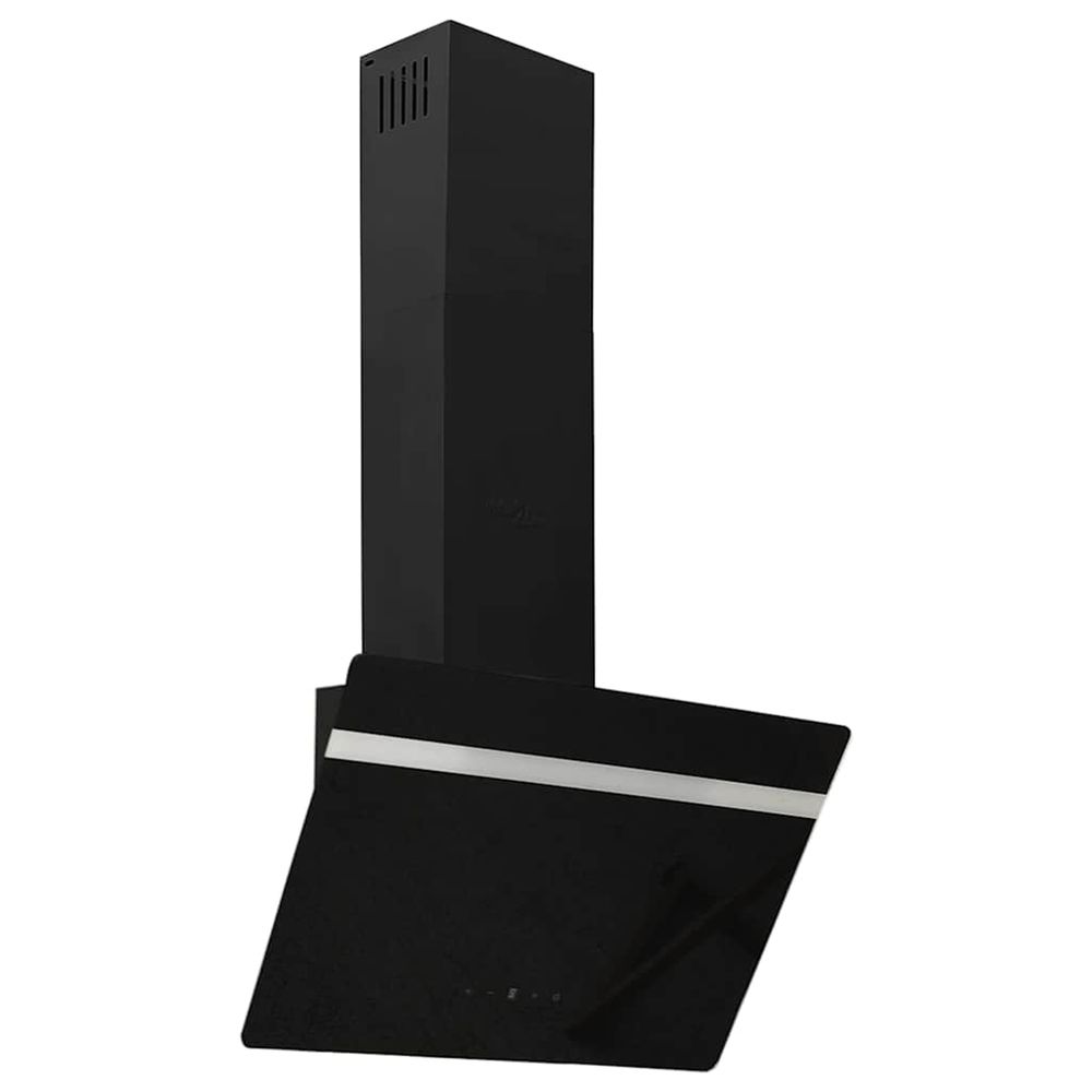 Hotte murale 60 cm acier et verre trempé noir
