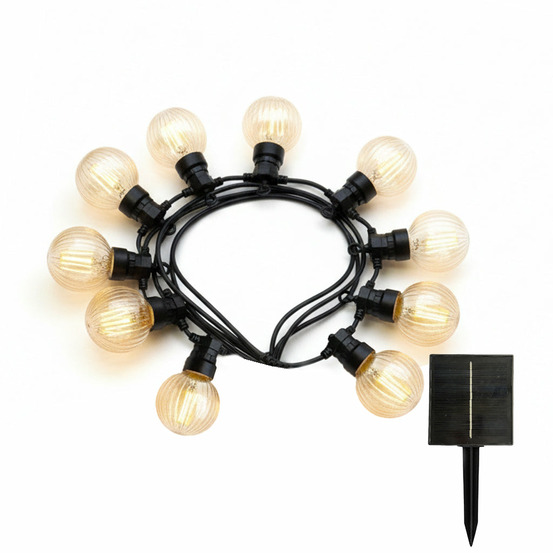Guirlande solaire raccordable bamby 10 ampoules striées 8m
