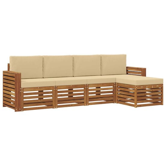 Ensemble de canapés d'extérieur 5 pc naturel et beige