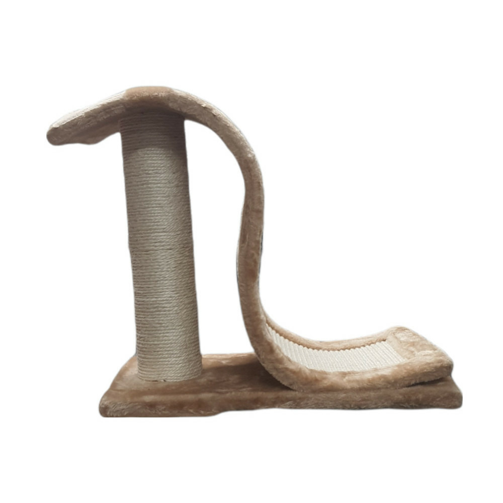 Griffoir vague inca avec bord en peluche, pour chat