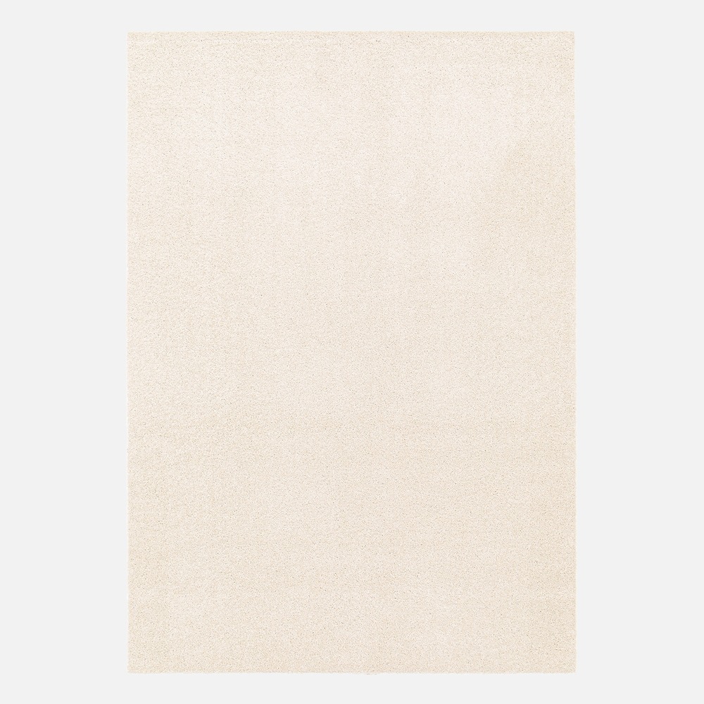 Tapis intérieur velours frisé crème, poil ras effet bouclette