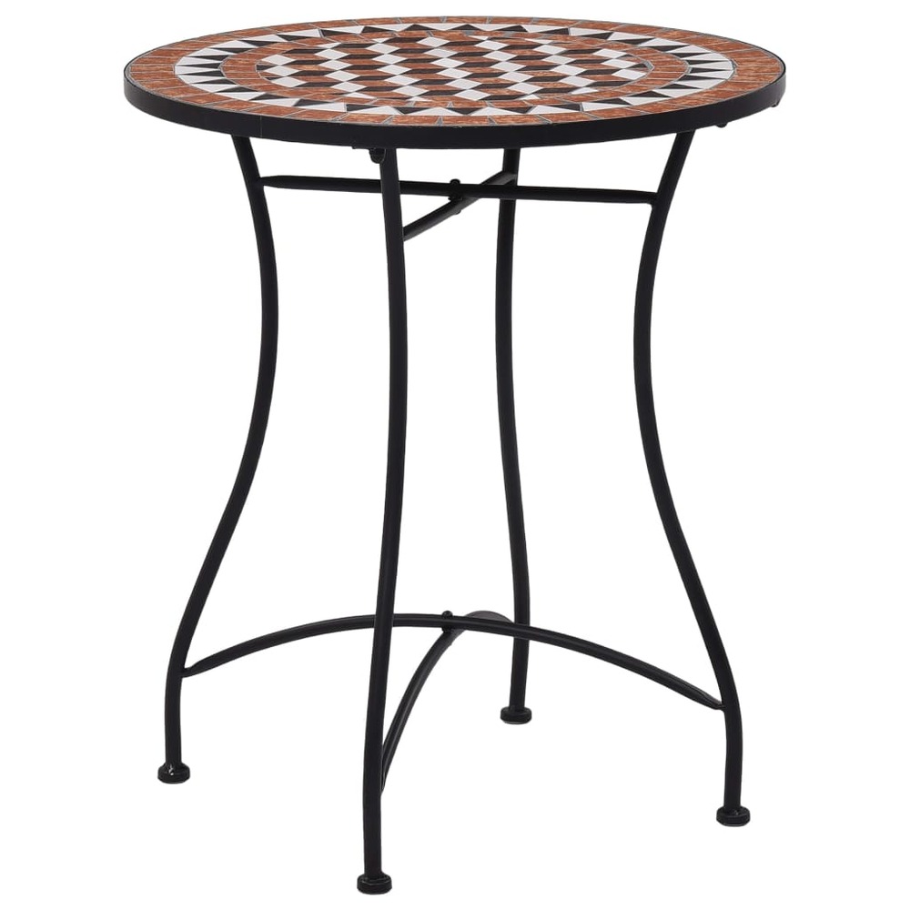 Table de bistro mosaïque marron 60 cm céramique