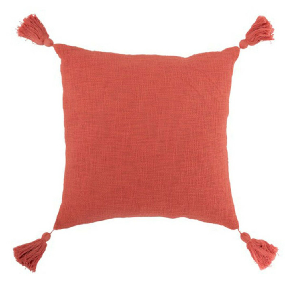 Coussin déco à pompons 