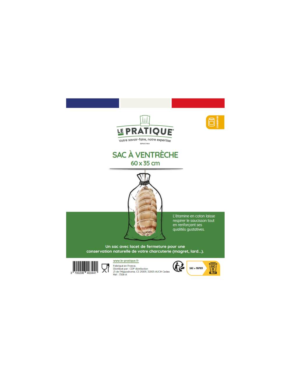 10 sac a ventreche écru 60 x 35 cm - le pratique