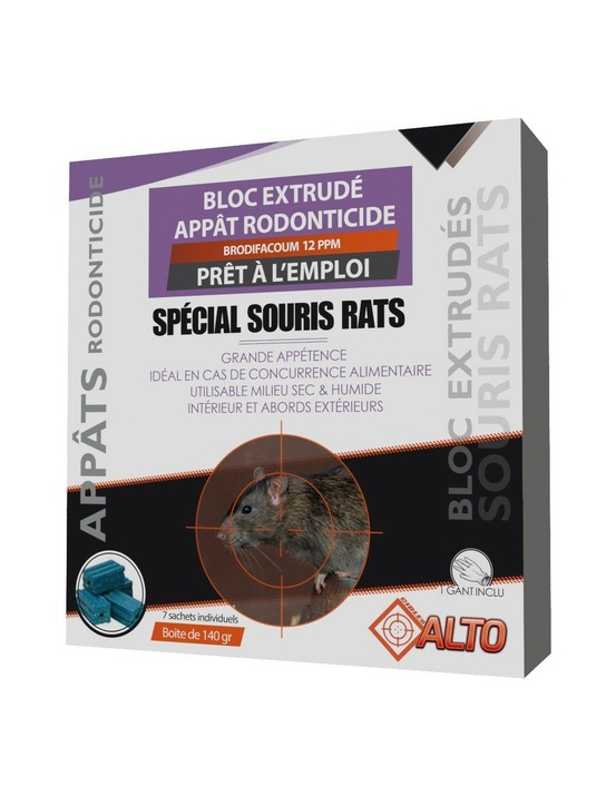 Raticide bloc brod 12ppm 140gr