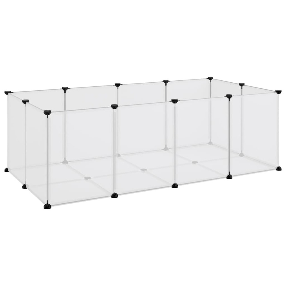 Cage pour petits animaux transparent 144 x 74 x 46,5 cm pp et acier transparent
