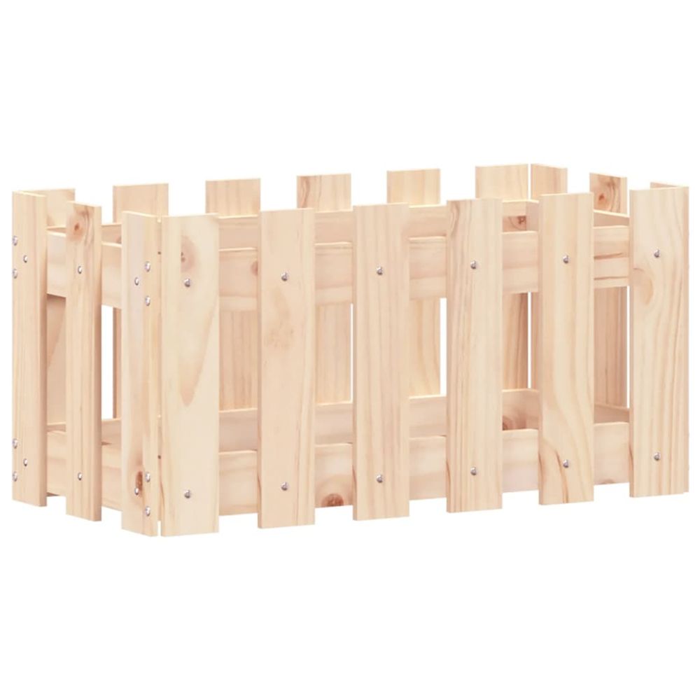 Jardinière d'extérieur avec design de clôture 60x30x30 cm pin massif