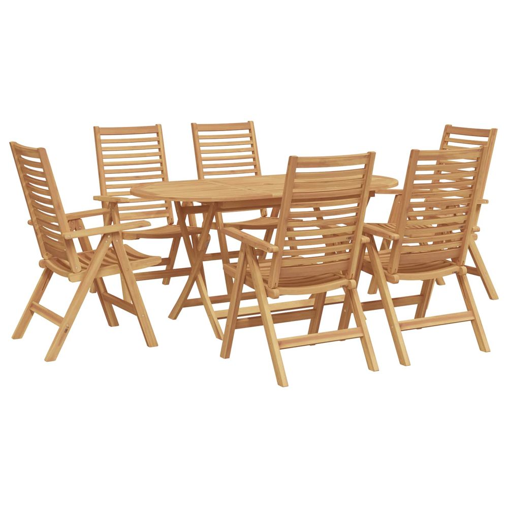 Ensemble de salle à manger pour jardin 7 pc marron
