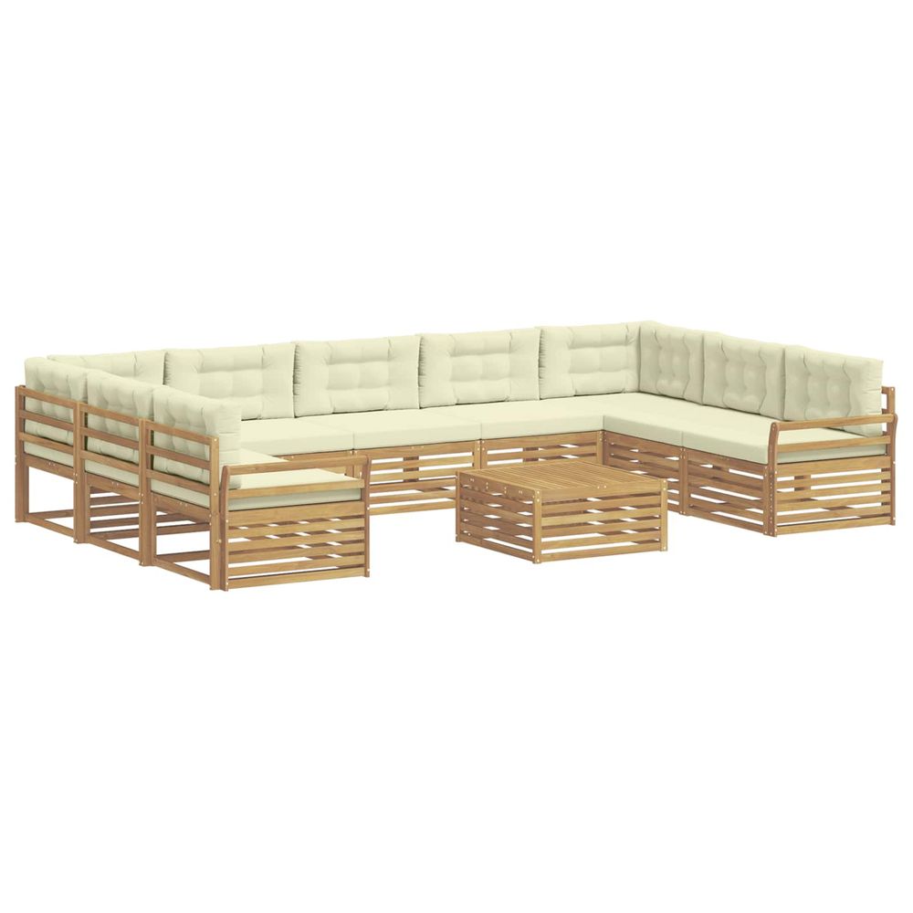 Ensemble de canapés d'extérieur 10 pc blanc et crème