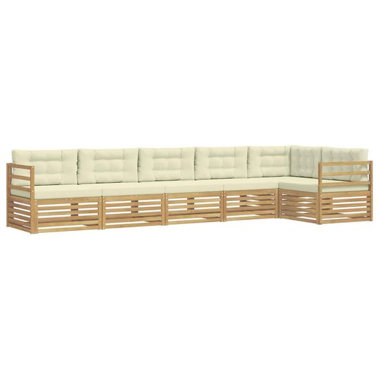Ensemble de canapés d'extérieur 6 pc blanc et crème polyester