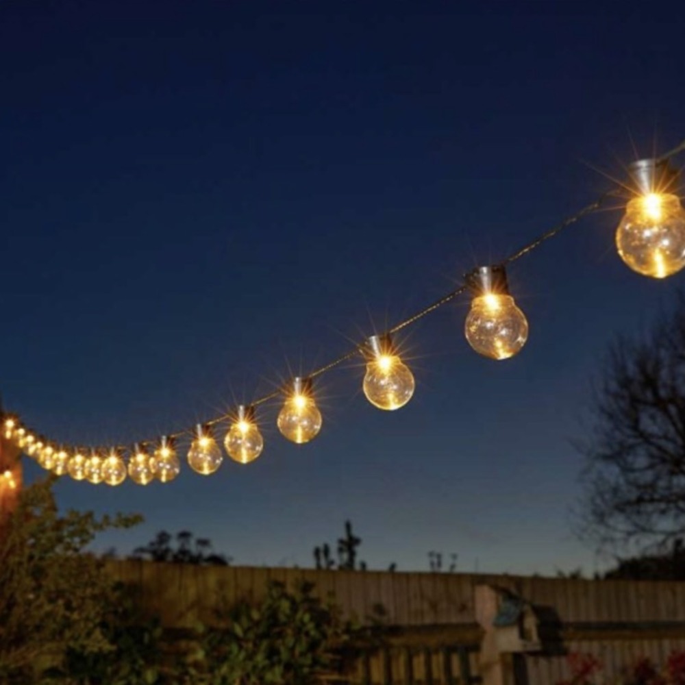 Guirlande solaire globulb 40 ampoules blanc chaud