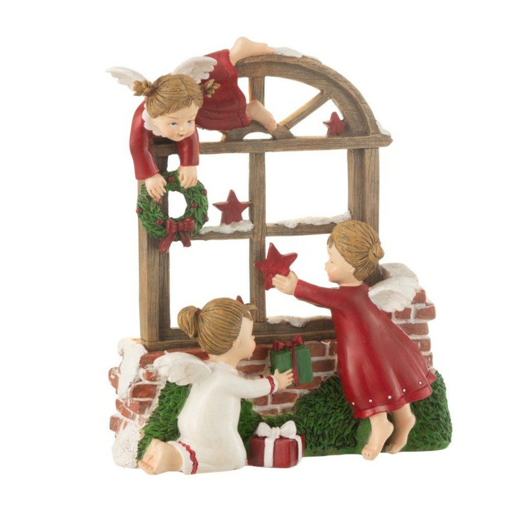 Décoration de noël à led en polyrésine multicouleur 17x8x20.5 cm