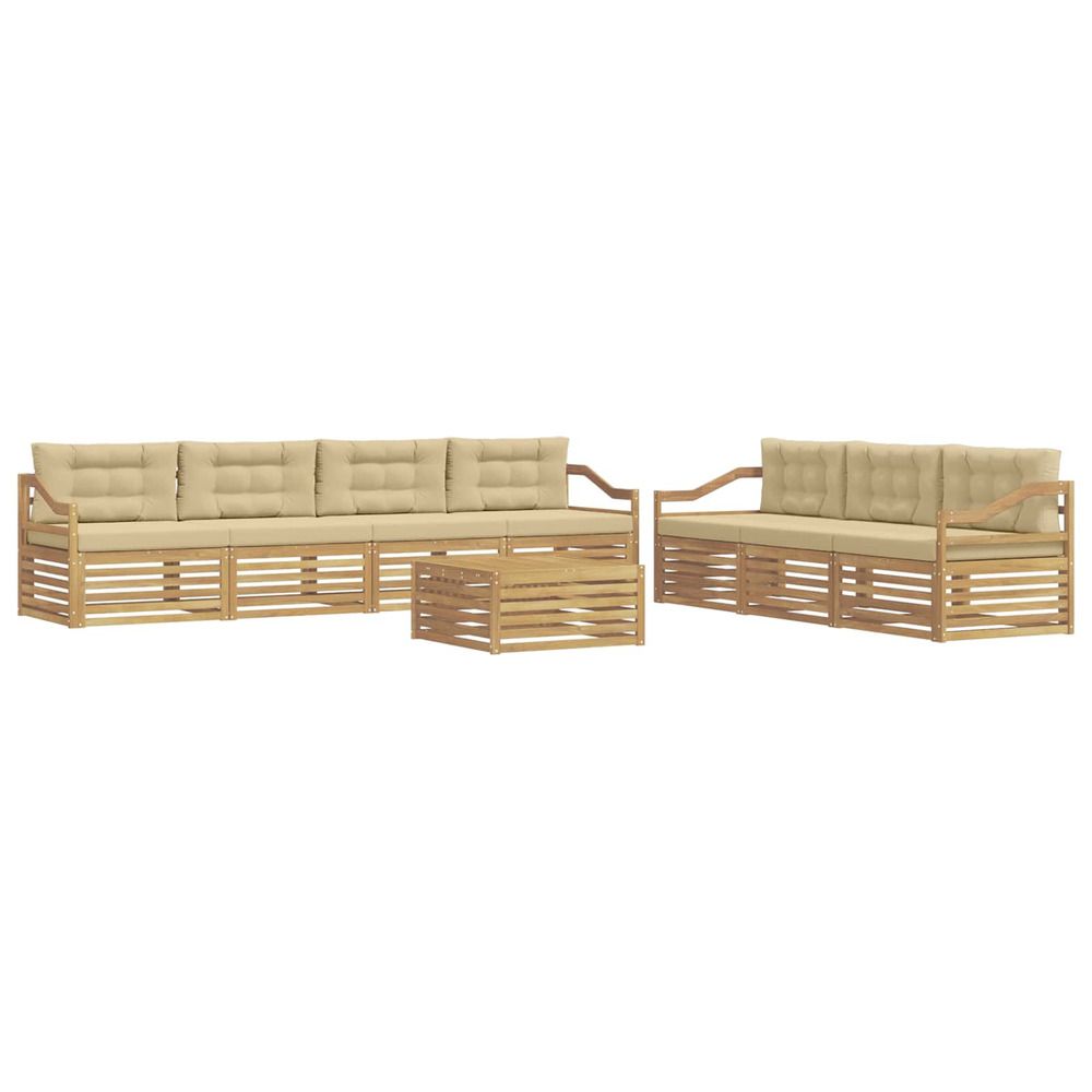 Ensemble de canapés d'extérieur 8 pc blanc et beige polyester