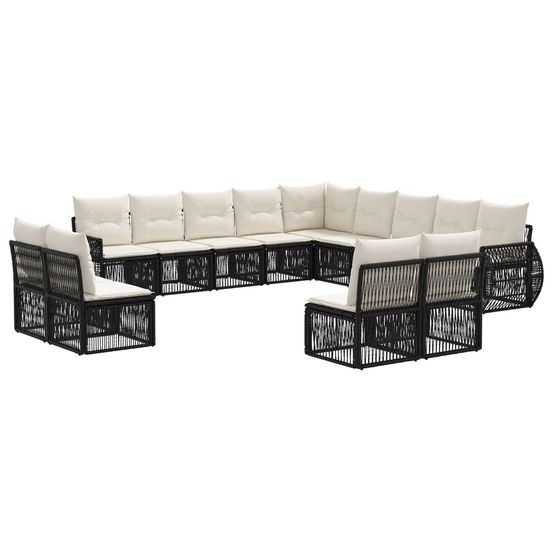 Ensemble de canapé de jardin 13 pc noir et blanc crème