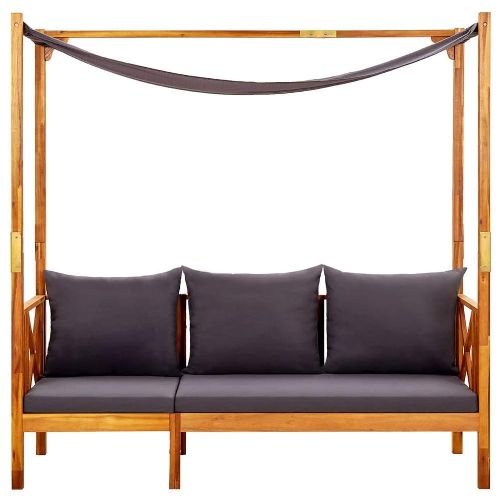 Banc de jardin avec auvent bois d'acacia solide