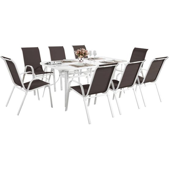 Table et chaises de jardin en textilène