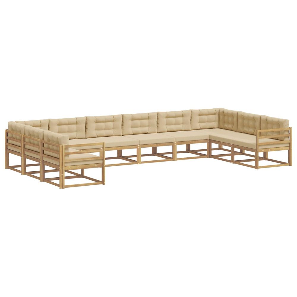 Ensemble de canapés d'extérieur 10 pc blanc et beige