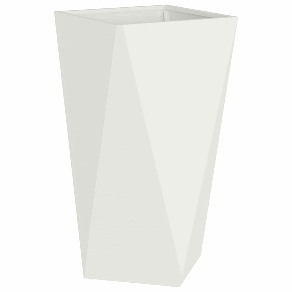 Jardinière d'extérieur blanc 40 x 40 x 75 cm acier