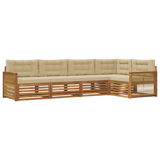 Ensemble de canapés d'extérieur 5 pcs naturel et beige