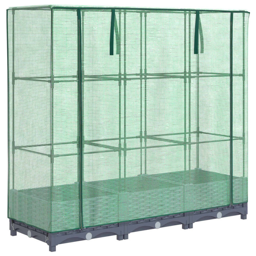 Jardinière bac lit surélevé plantes fleurs terrasse jardin surélevée avec housse aspect rotin 120 x 40 x 123 cm blue gris 02_