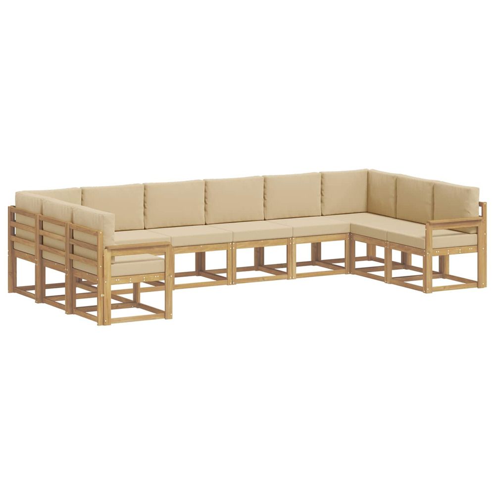 Ensemble de canapés d'extérieur 10 pc blanc et beige