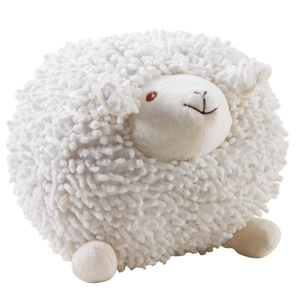 Mouton en coton blanc shaggy 20 cm