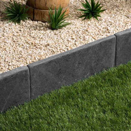 Bordure de jardin ardoise noire vieillie 50x25x3 cm (lot de 10 bordures soit 5 mètres) - ro'ma nature