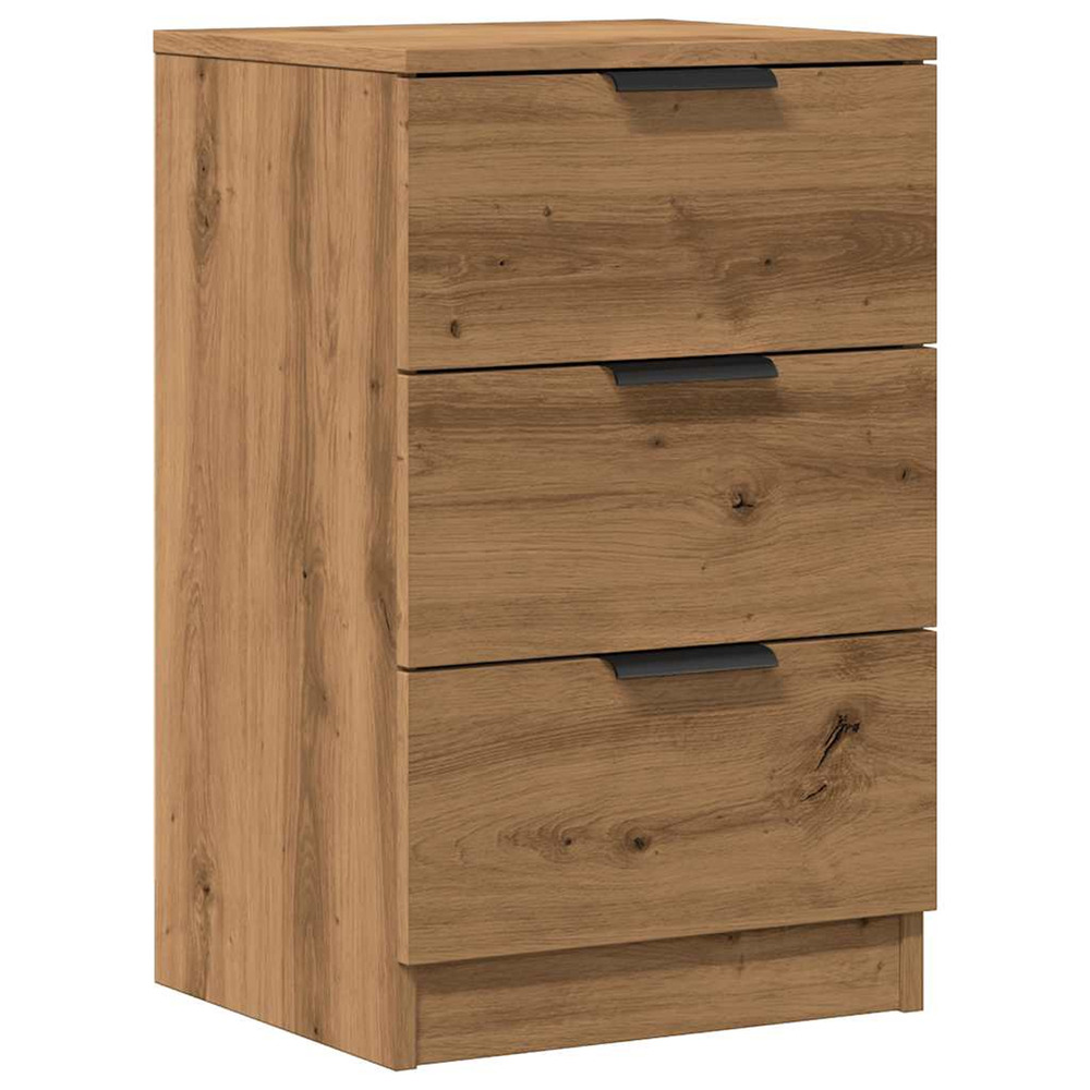 Table de chevet chêne artisanal 40x36x65 cm bois d'ingénierie