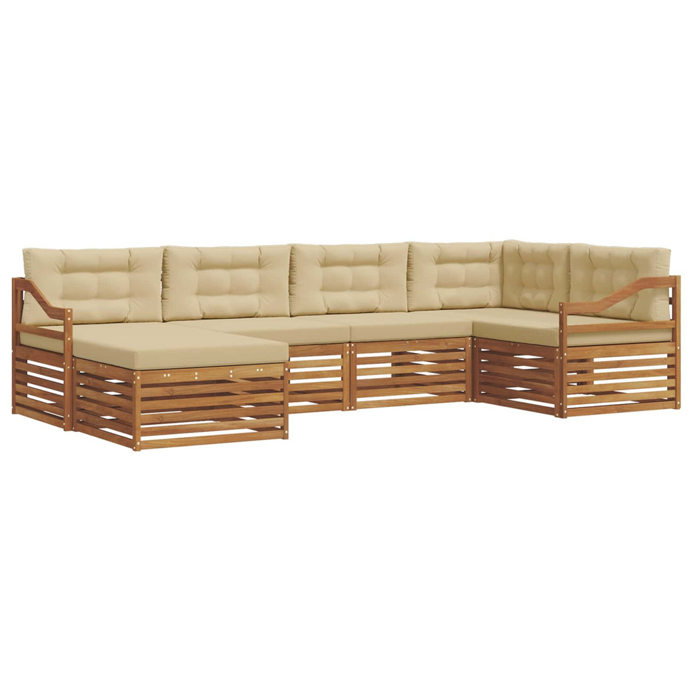 Ensemble de canapés d'extérieur 6 pcs naturel et beige