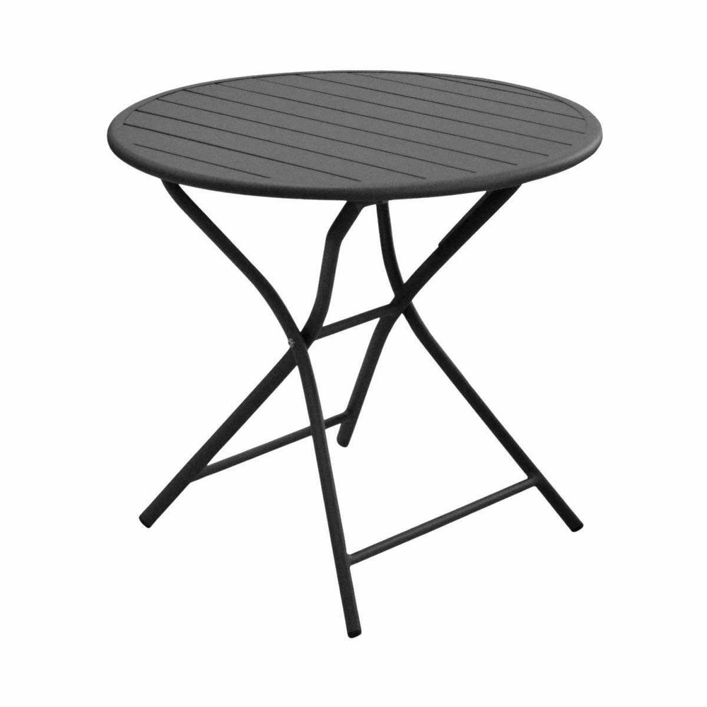 Table de jardin ronde en aluminium 2 personnes globe graphite