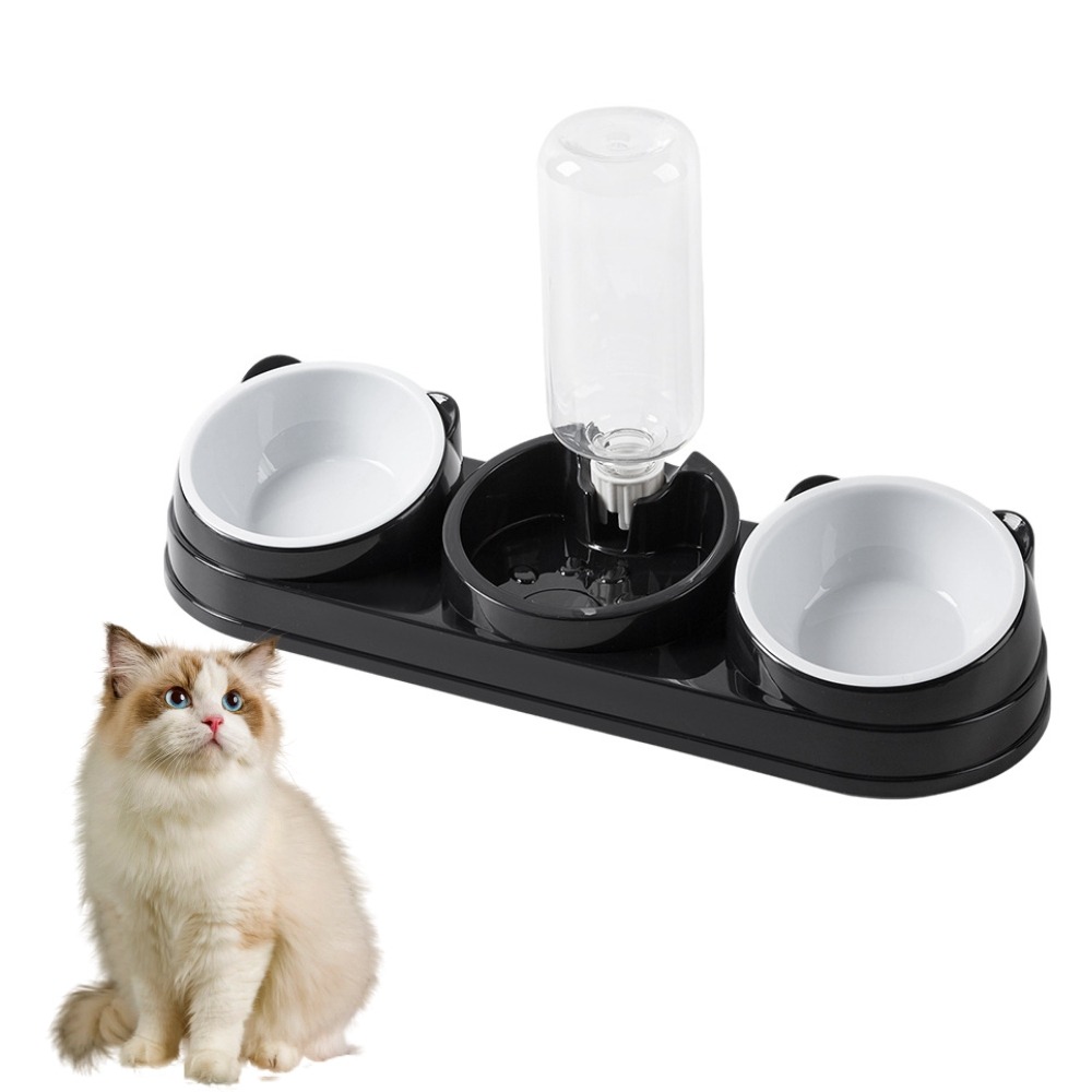 Ensemble de gamelles d'eau et de nourriture pour chat 3 en 1