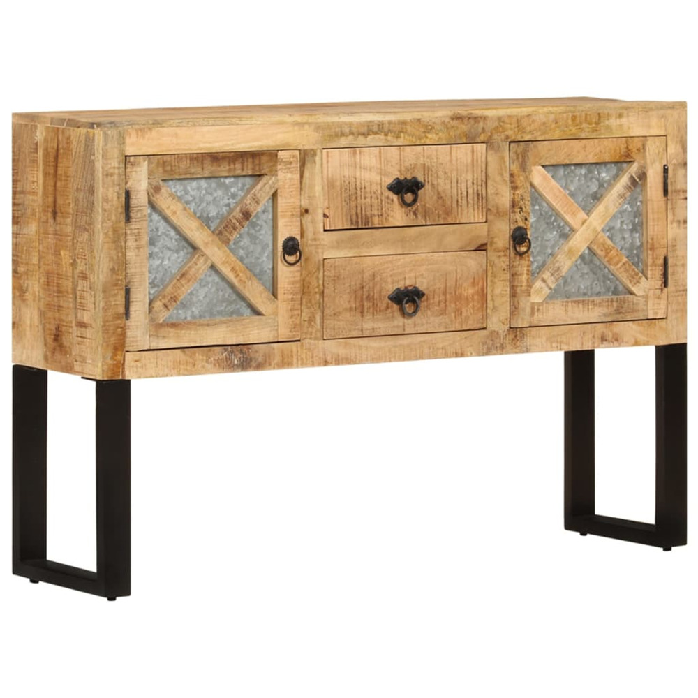 Buffet 110x30x74 cm bois de manguier brut