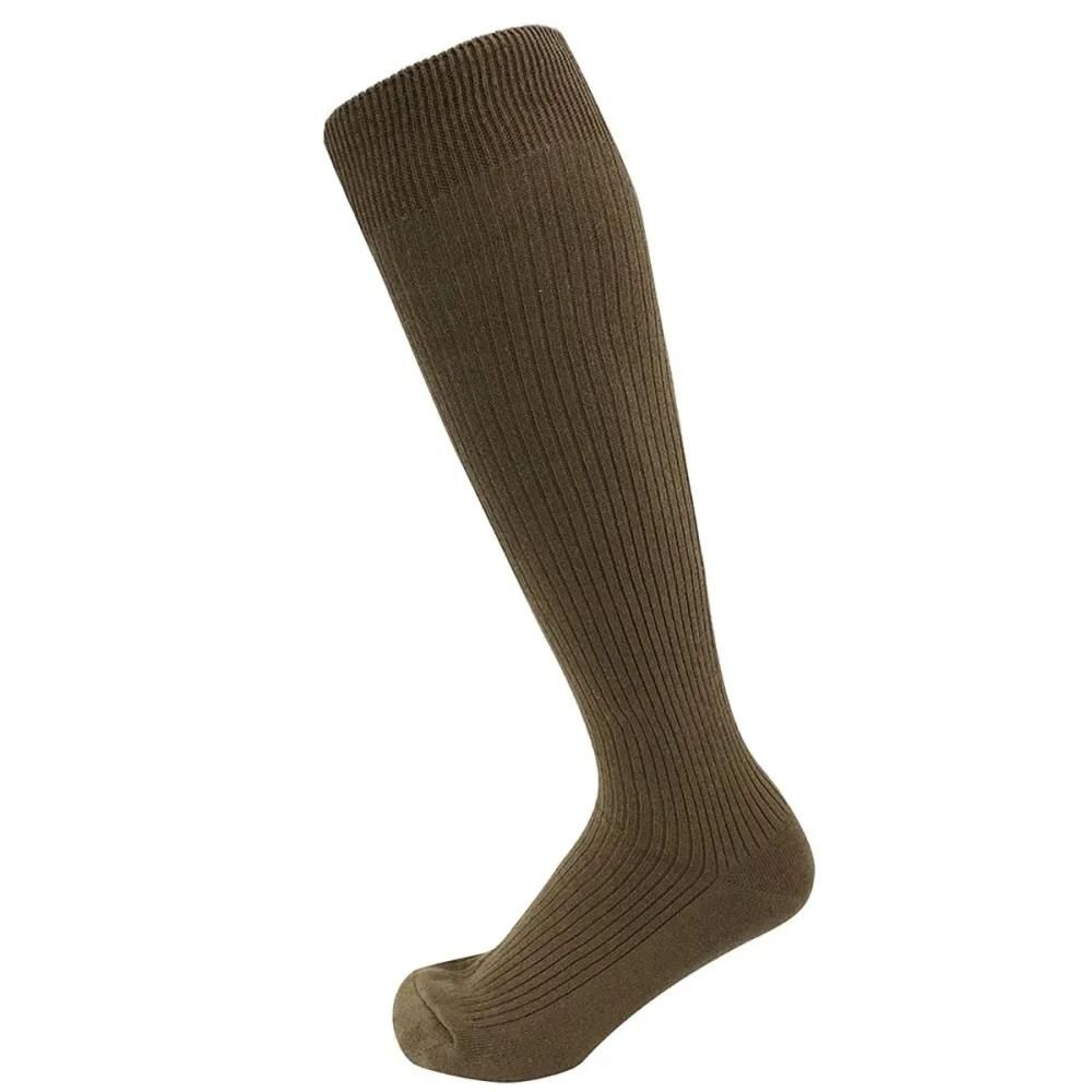 Chaussettes mi-bas homme vert armée en coton peigné - kaki - dca france