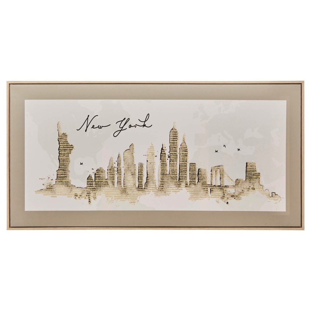 Toile imprimée encadrée marlow noir et blanc 116x58cm